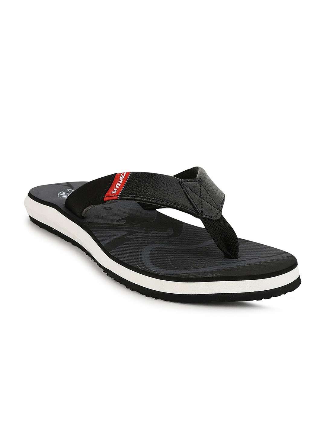 

Campus Men Black & White Solid Thong Flip-Flops