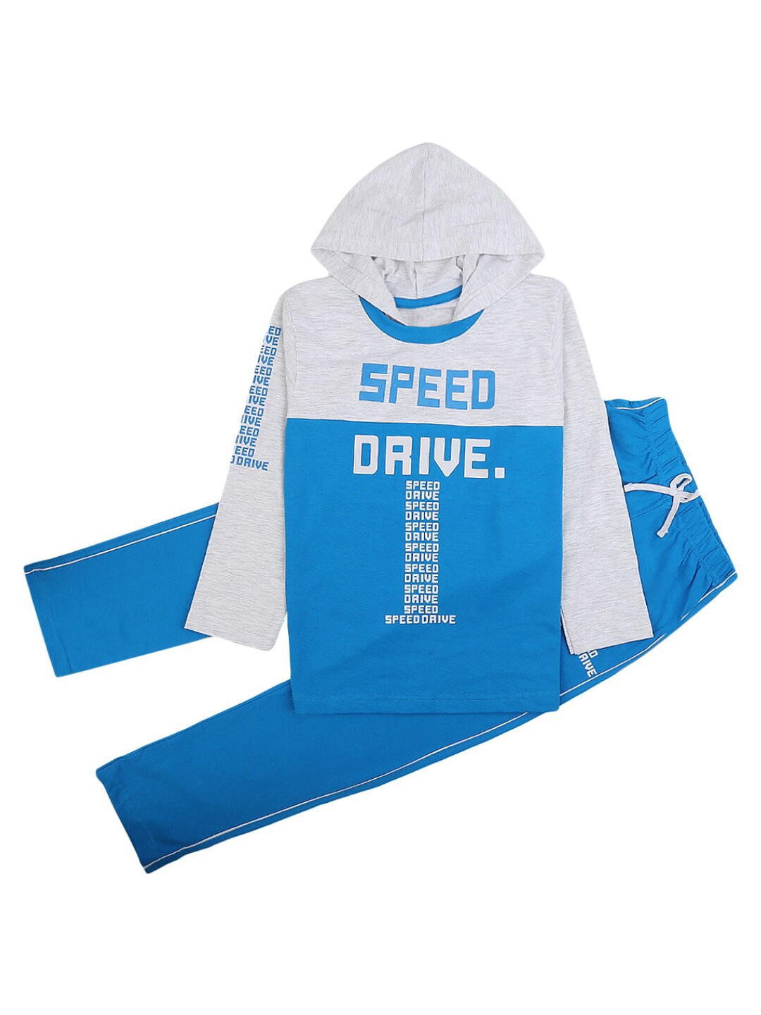 

V-Mart Kids Blue & White Printed T-shirt with Trousers