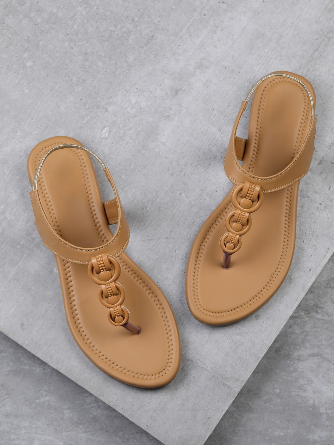 

Myra Women Brown T-Strap Flats