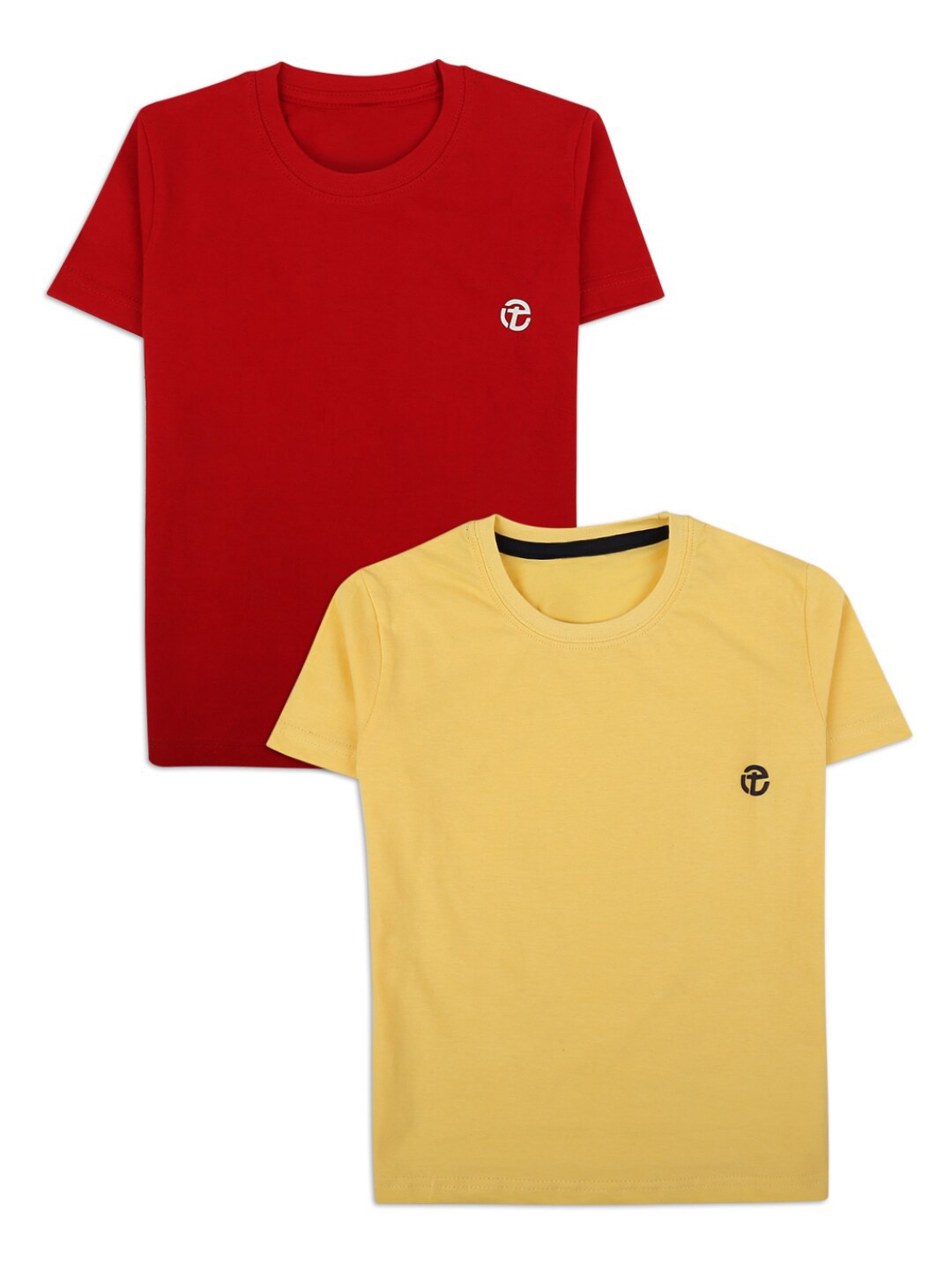 

V-Mart Boys Set Of 2 Yellow & Red Solid T-shirt