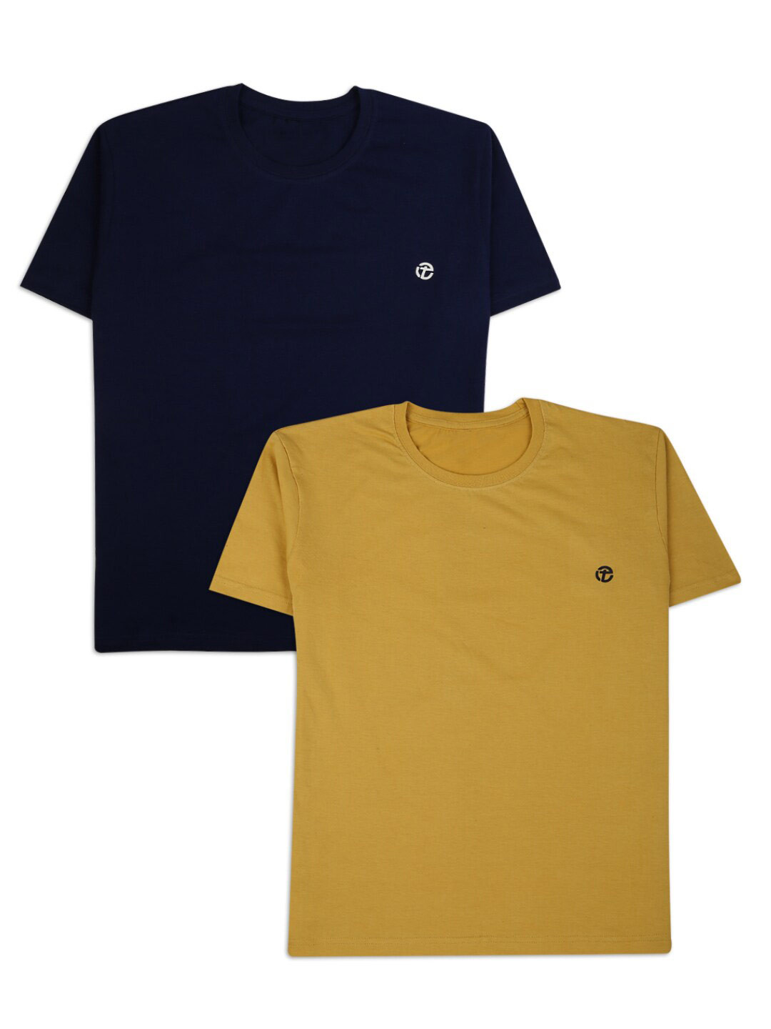 

V-Mart Boys Pack of 2 Navy blue & mustard T-shirt