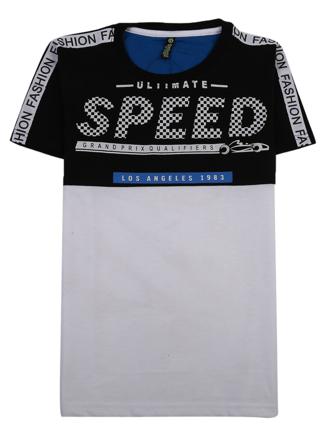 

V-Mart Boys Black & Grey Typography Printed T-shirt