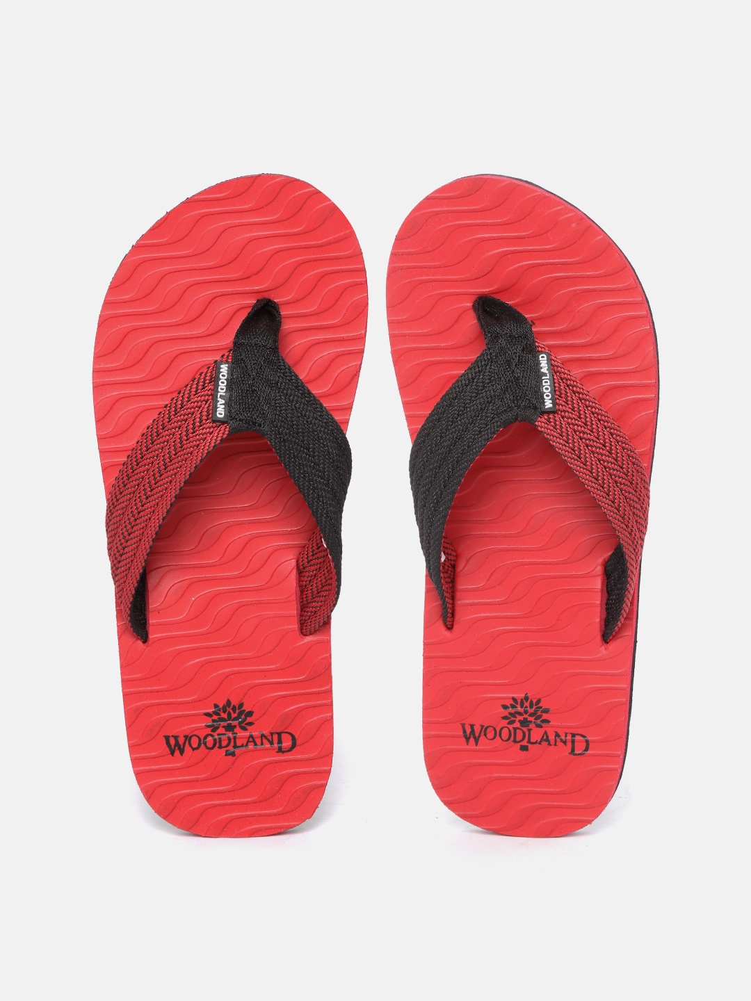 

Woodland Men Red & Black Colourblocked Thong Flip-Flops