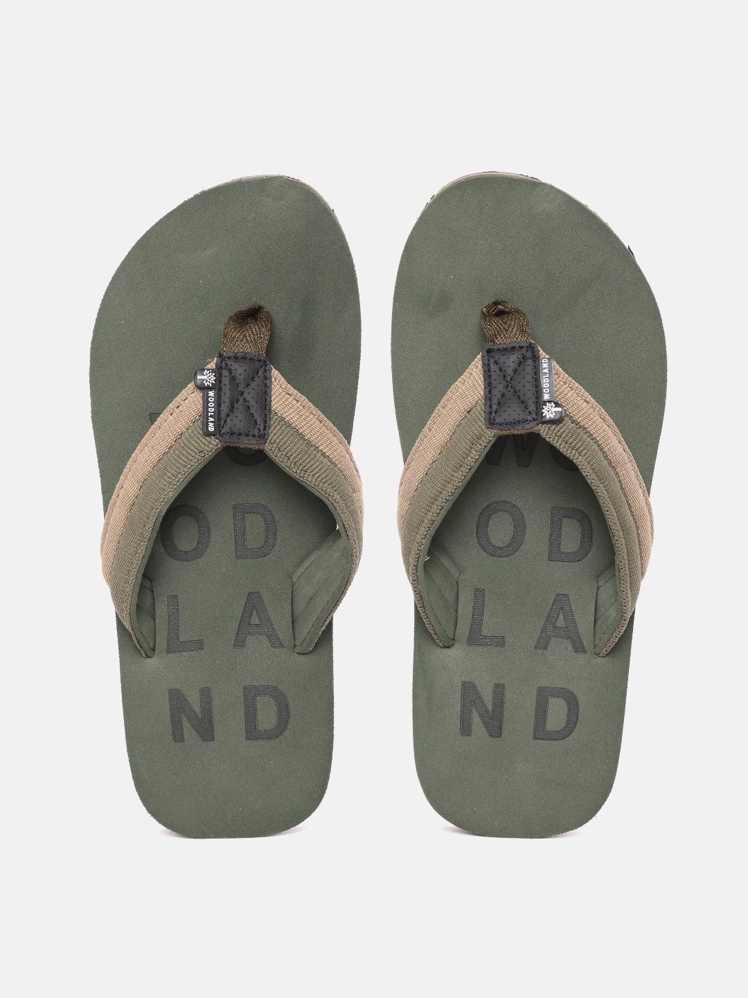 

Woodland Men Olive Green & Brown Colourblocked Thong Flip-Flops