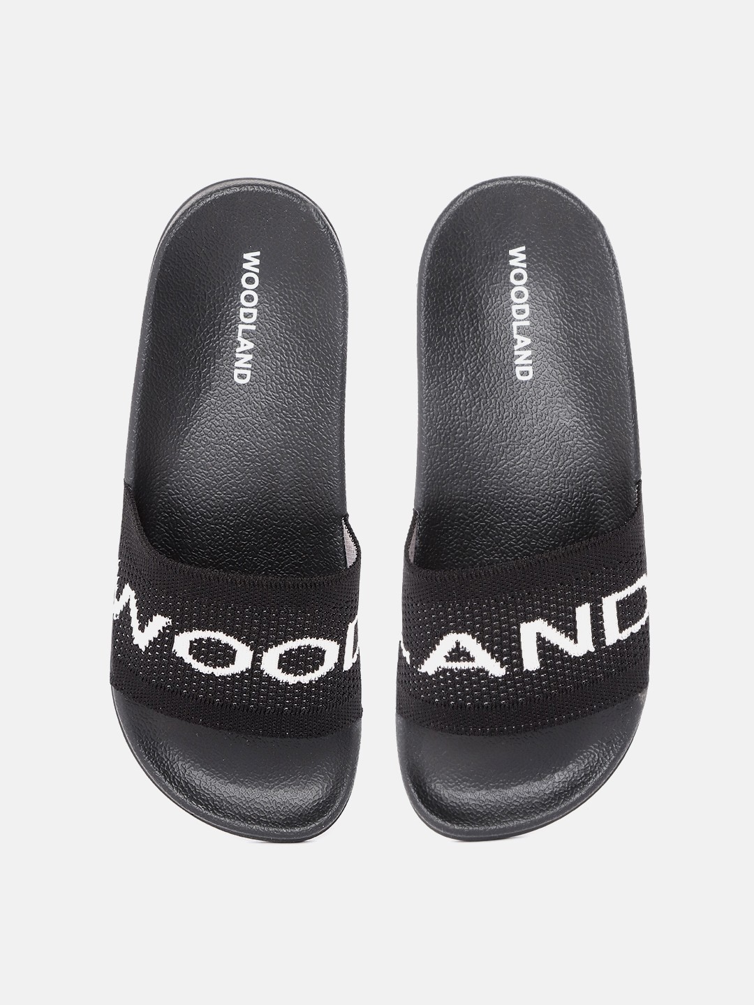

Woodland Men Black & White Brand Logo Woven Design Sliders