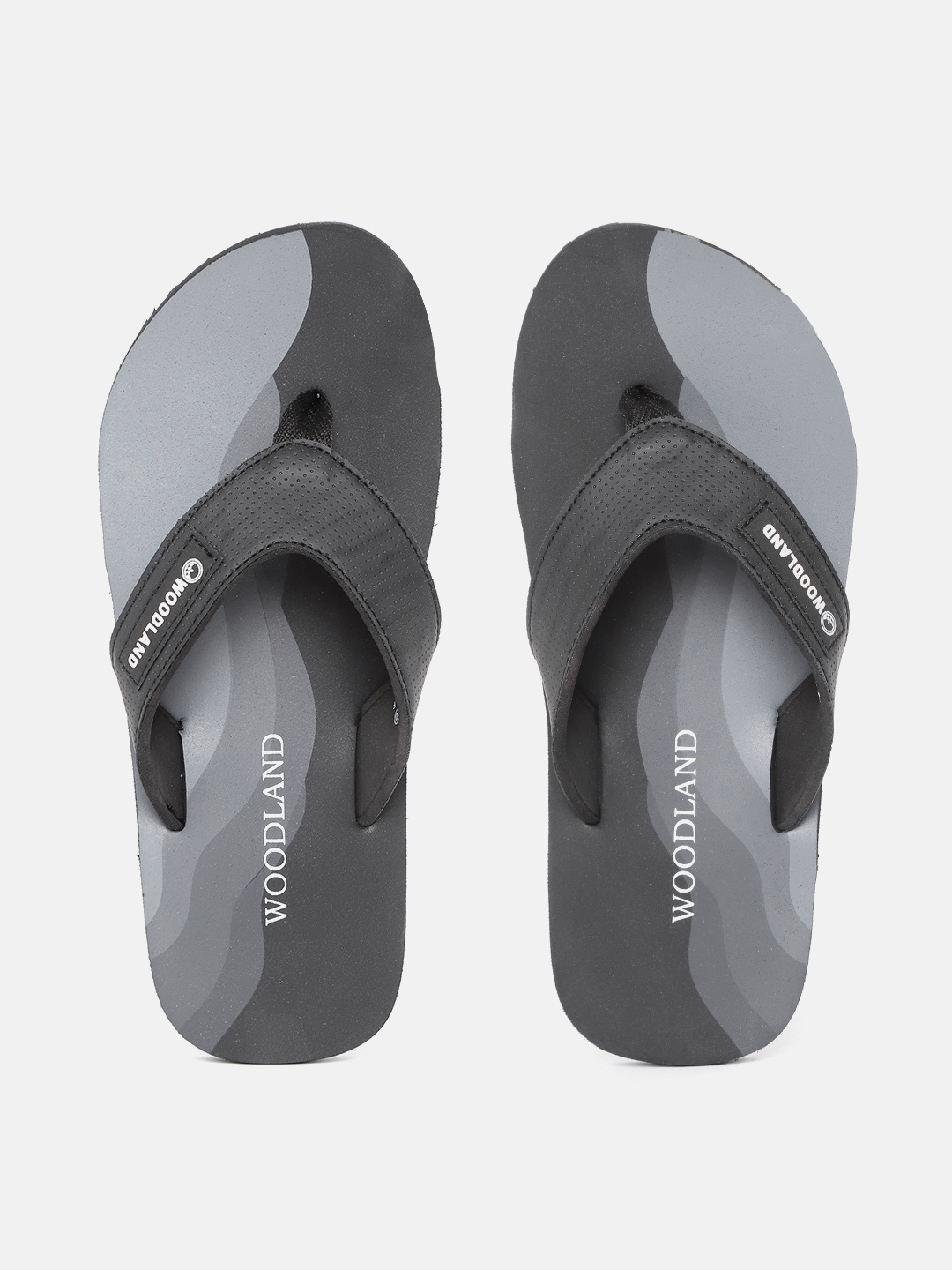 

Woodland Men Black & Grey Printed Thong Flip-Flops