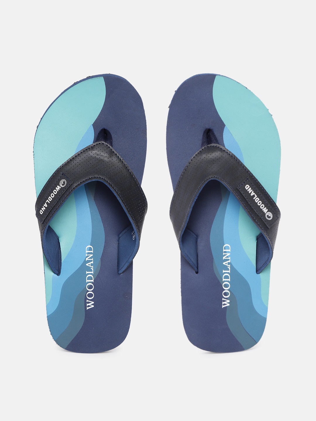 

Woodland Men Blue Printed Thong Flip-Flops
