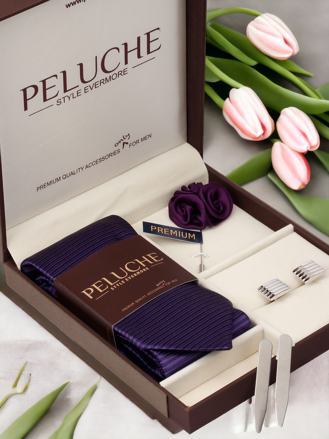 

PELUCHE Unisex Purple & Silver-Toned Accessory Gift Set