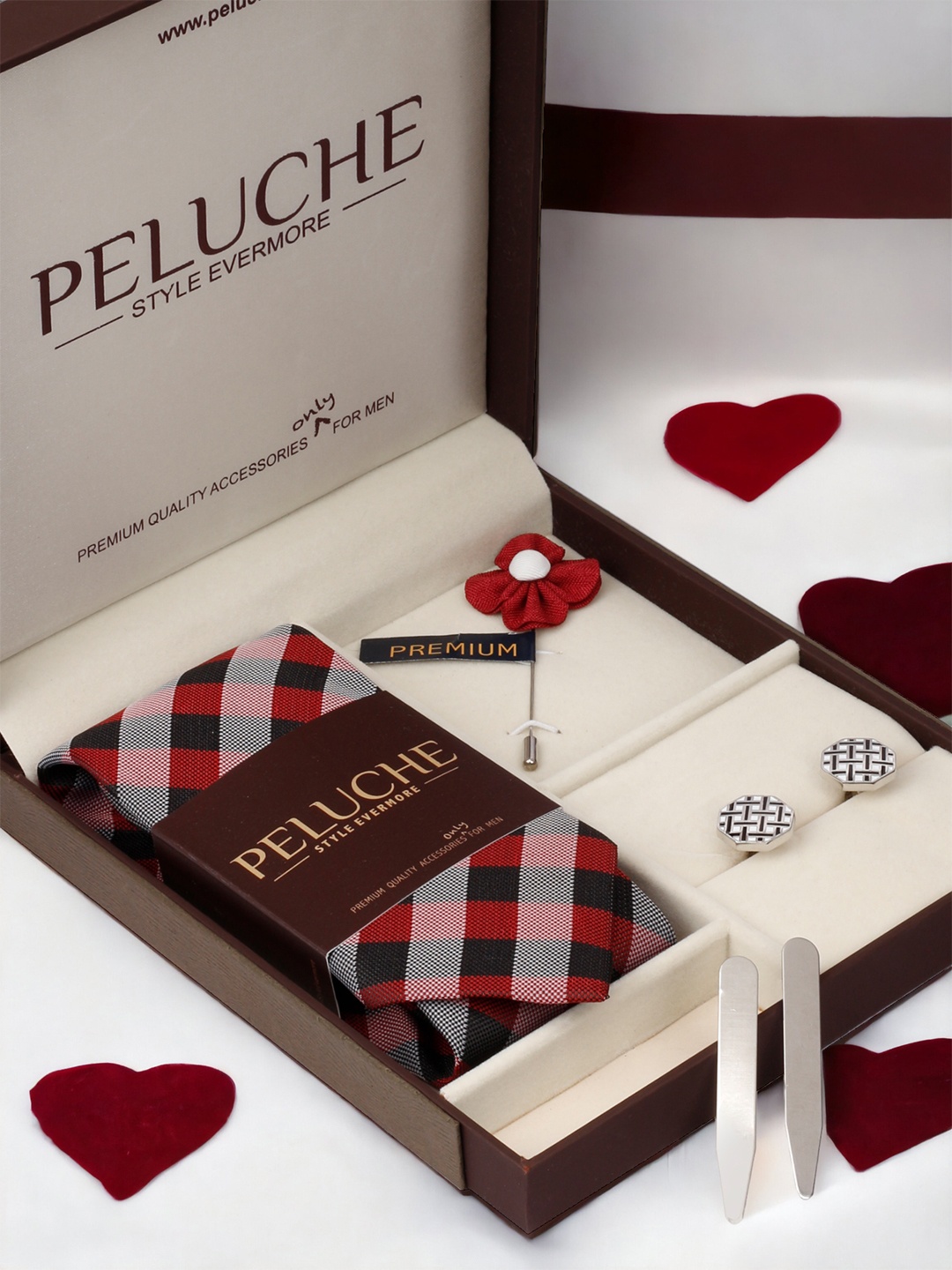 

PELUCHE Men Red & White Accessory Gift Set