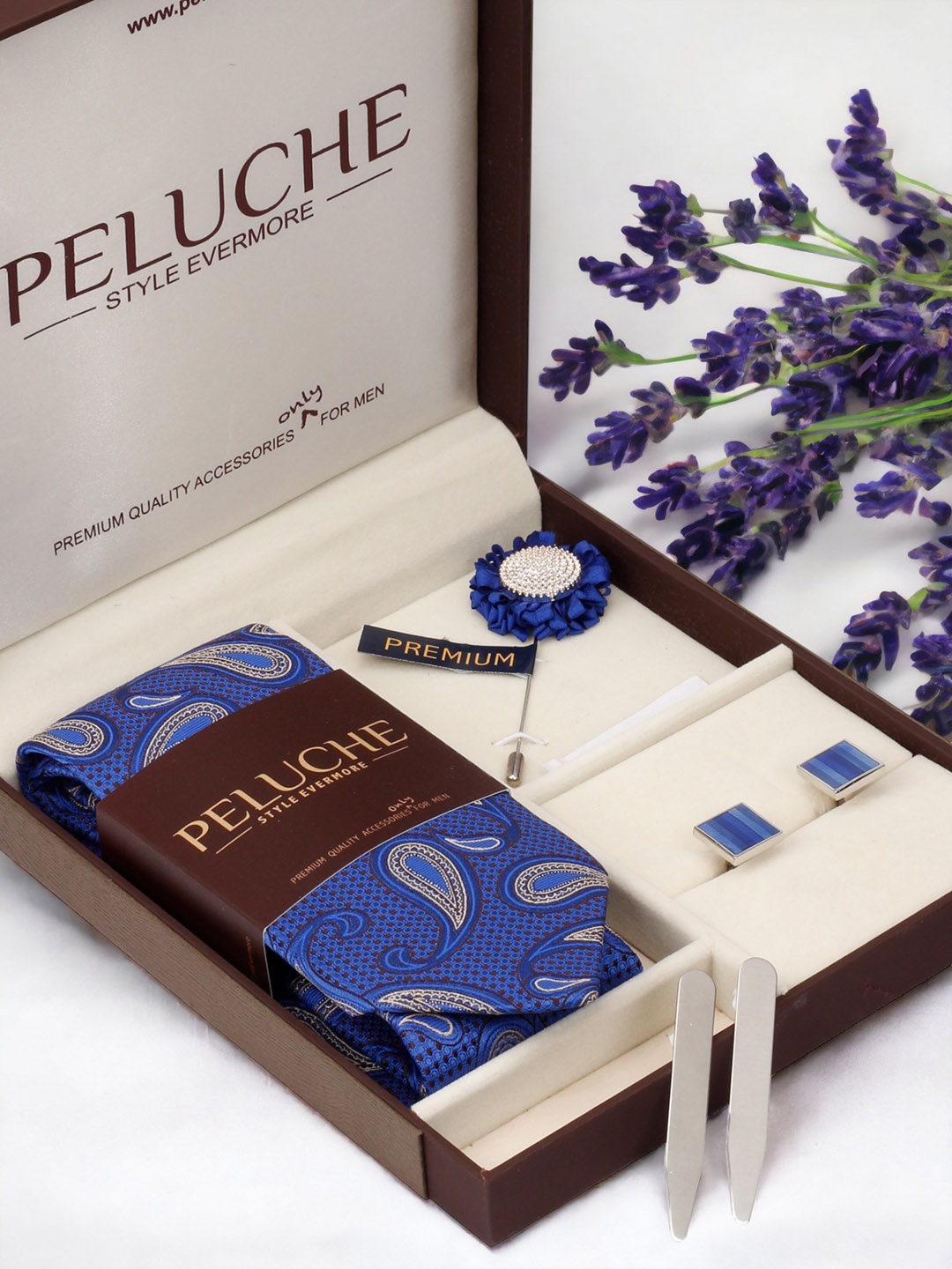 

PELUCHE Men Blue & Silver-Toned Accessory Gift Set