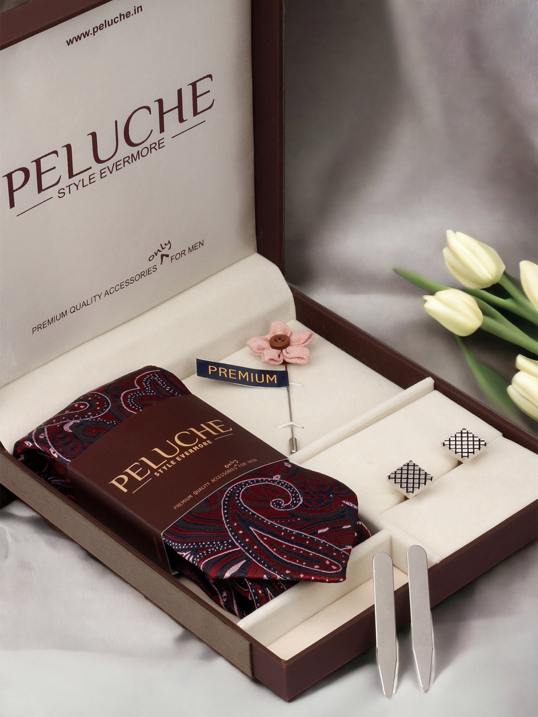 

PELUCHE Men Maroon Accessory Gift Set