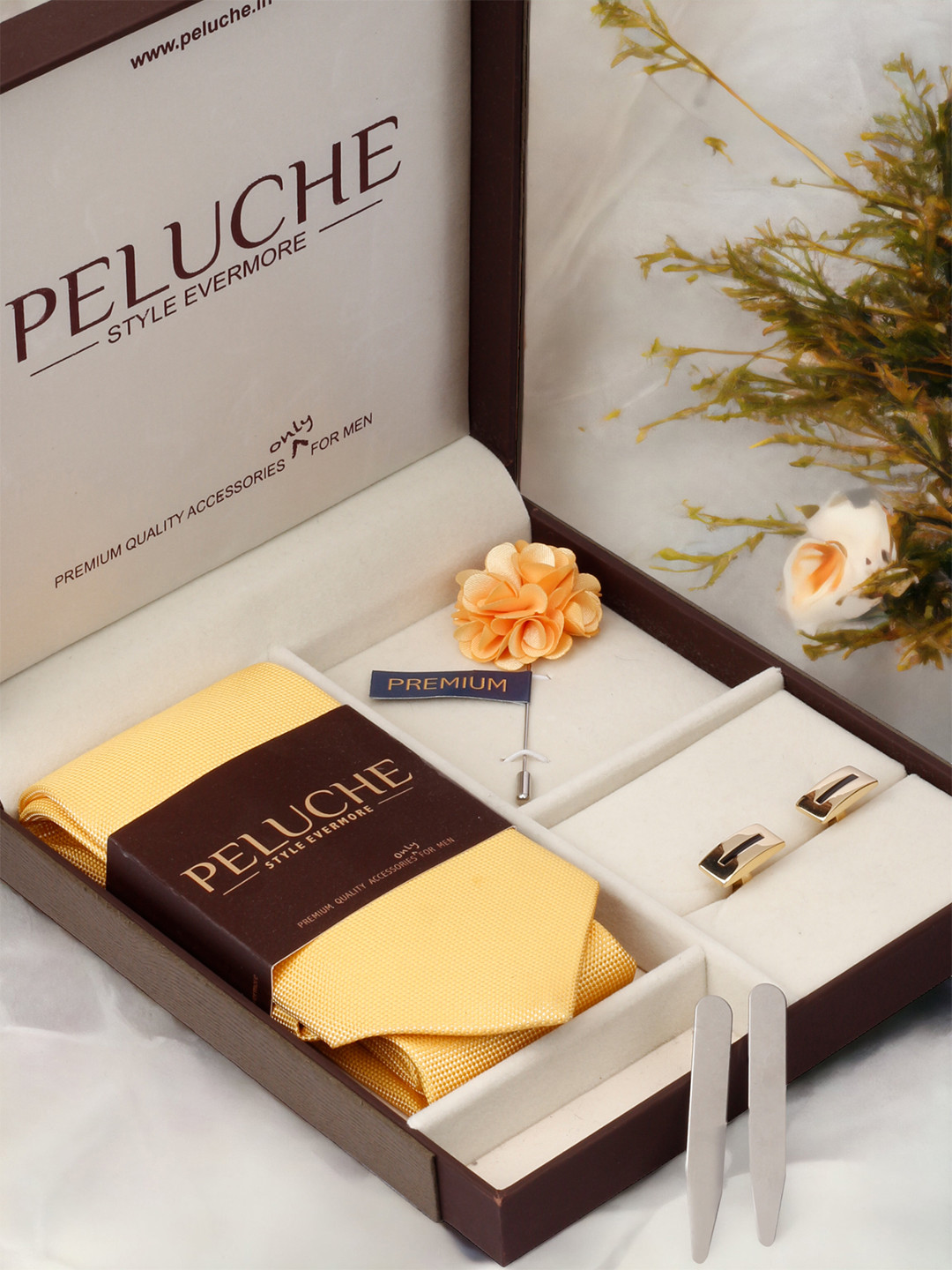 

PELUCHE Yellow & Silver-Toned Accessory Gift Set