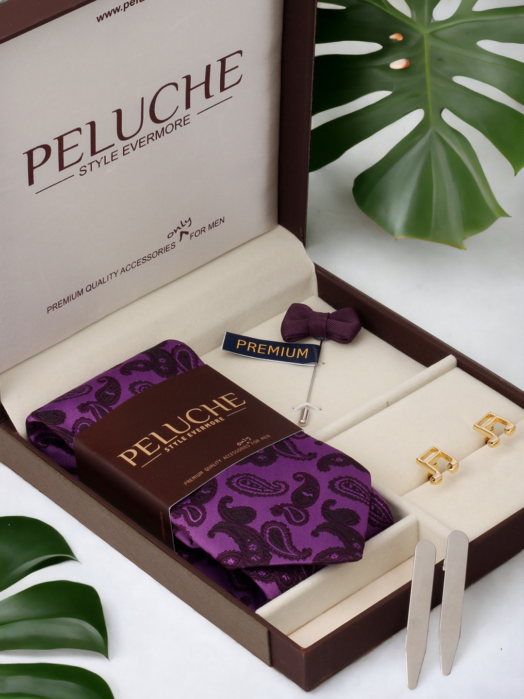 

PELUCHE Unisex Purple & Silver-Toned Accessory Gift Set