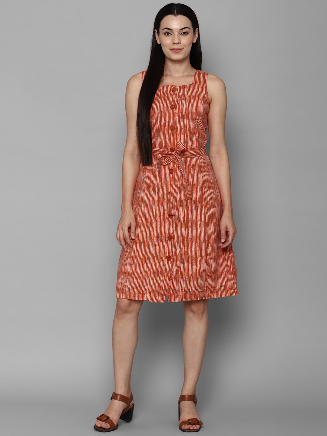 

Allen Solly Woman Orange A-Line Dress