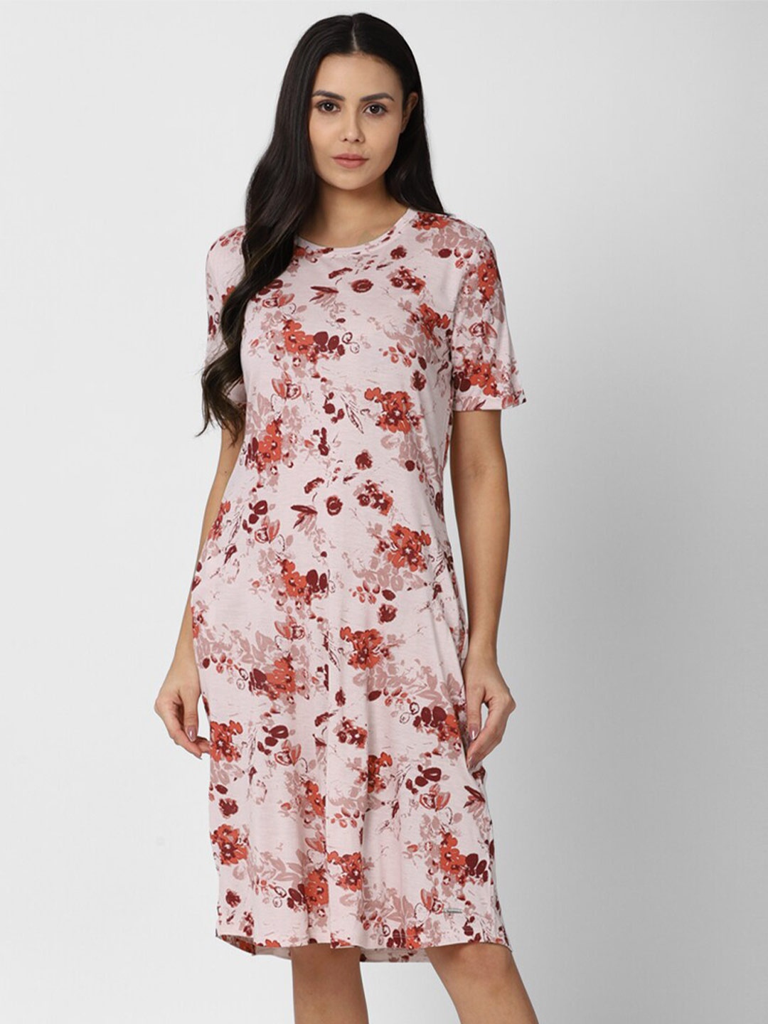 

Van Heusen Woman Pink Floral Sheath Dress