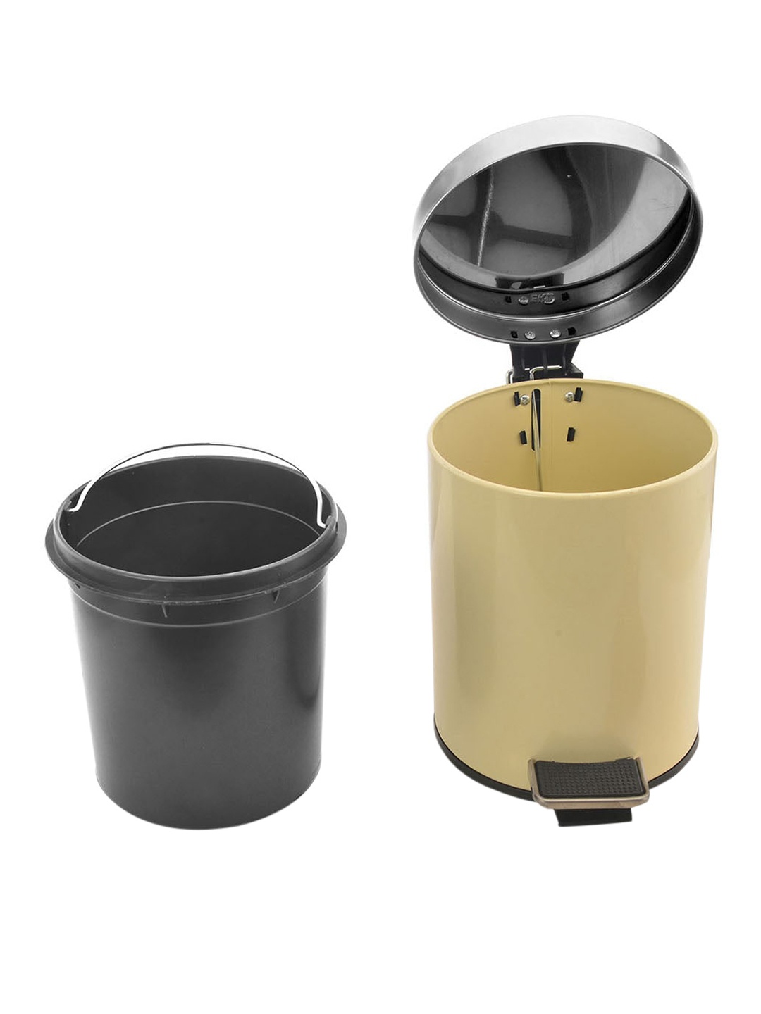 

Athome by Nilkamal Cream & Black Classic Dustbin Step Bin