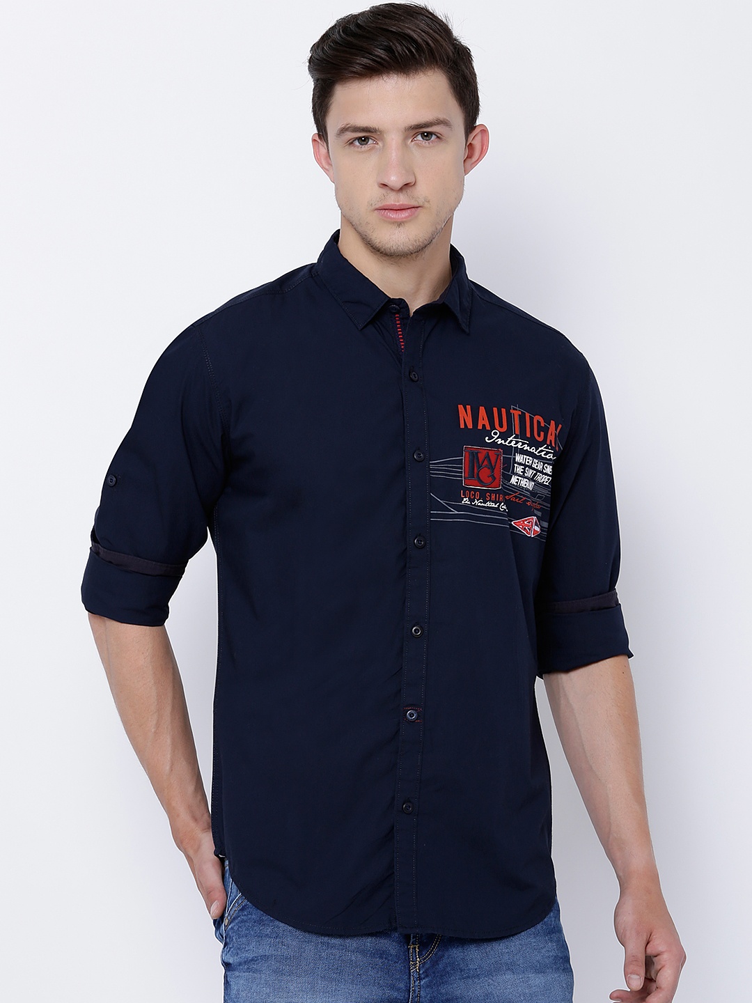 

LOCOMOTIVE Navy Slim Fit Shacket, Navy blue