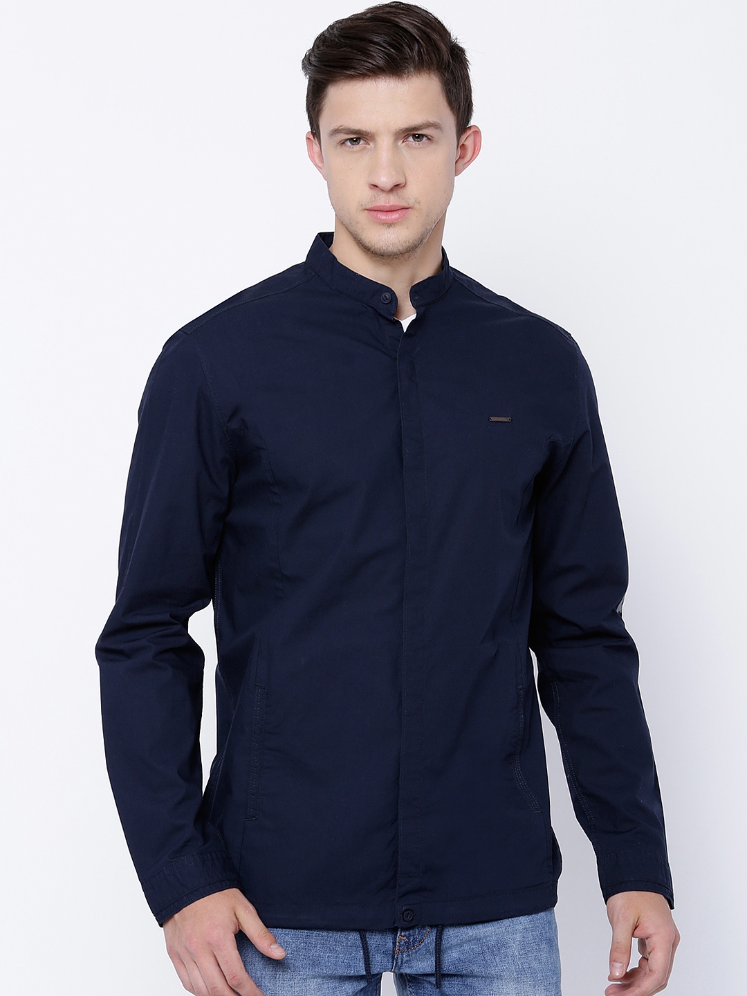 

LOCOMOTIVE Navy Slim Fit Shacket, Navy blue