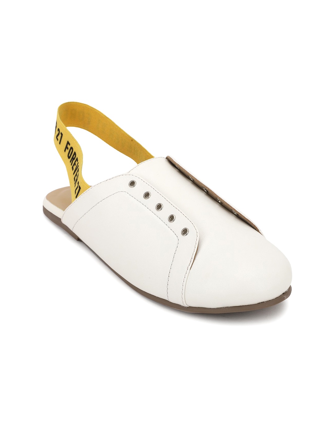 

FOREVER 21 Women White Mules Flats