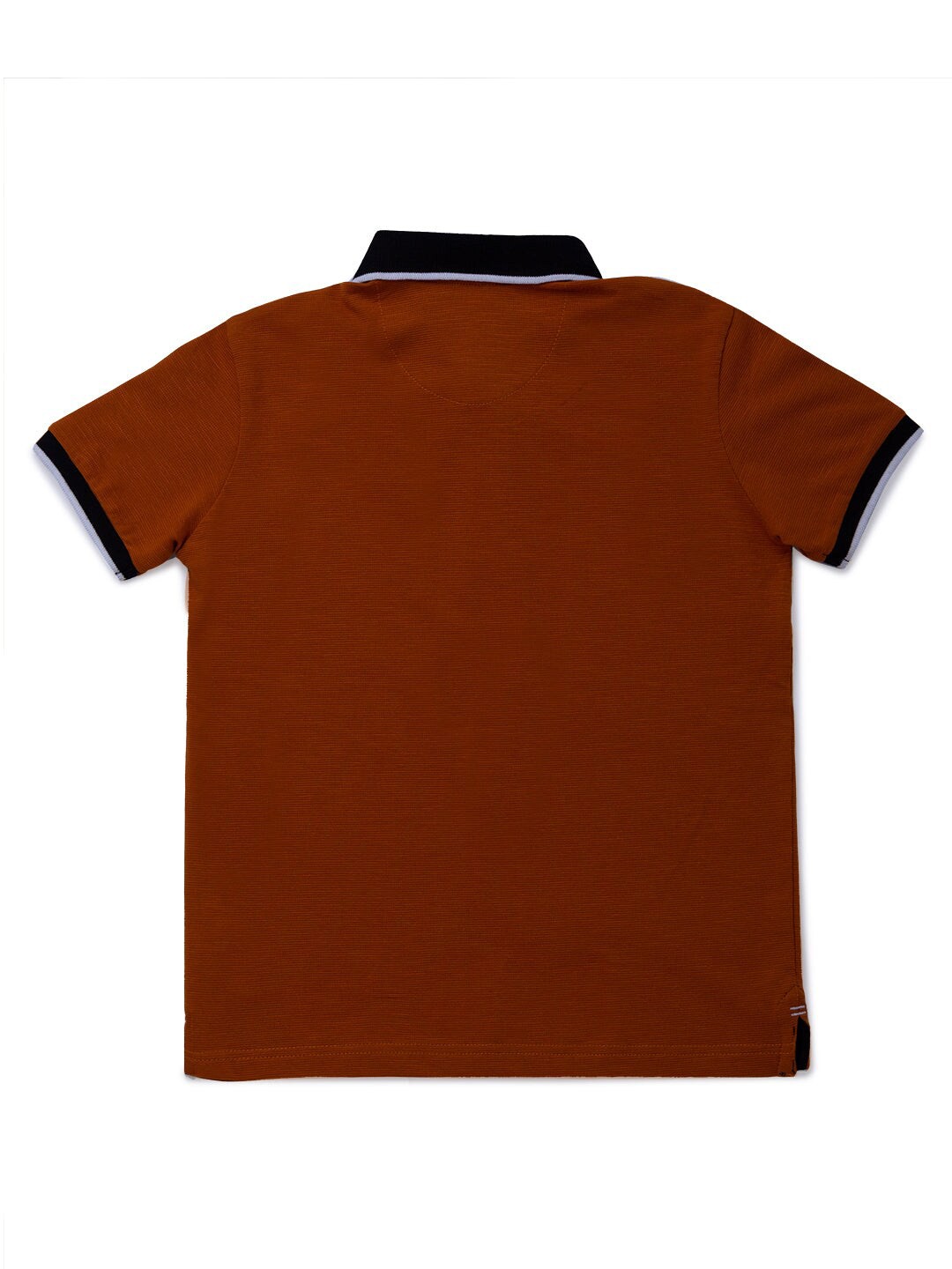 

Status Quo Boys Rust Typography Printed Polo Collar T-shirt