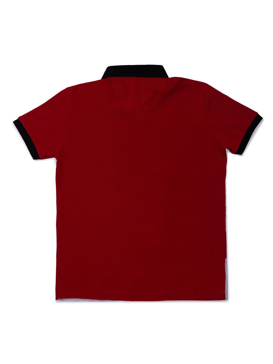 

Status Quo Boys Maroon & Grey Melange Typography Printed Polo Collar T-shirt
