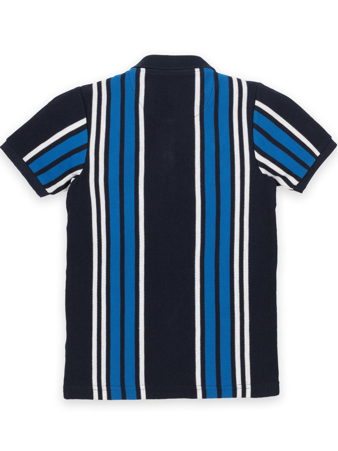 

Status Quo Boys Navy Blue & Blue Striped Polo Collar Regular Fit T-shirt