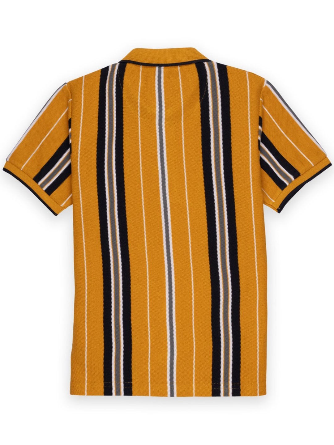 

Status Quo Boys Yellow & Black Striped Polo Collar Regular Fit T-shirt