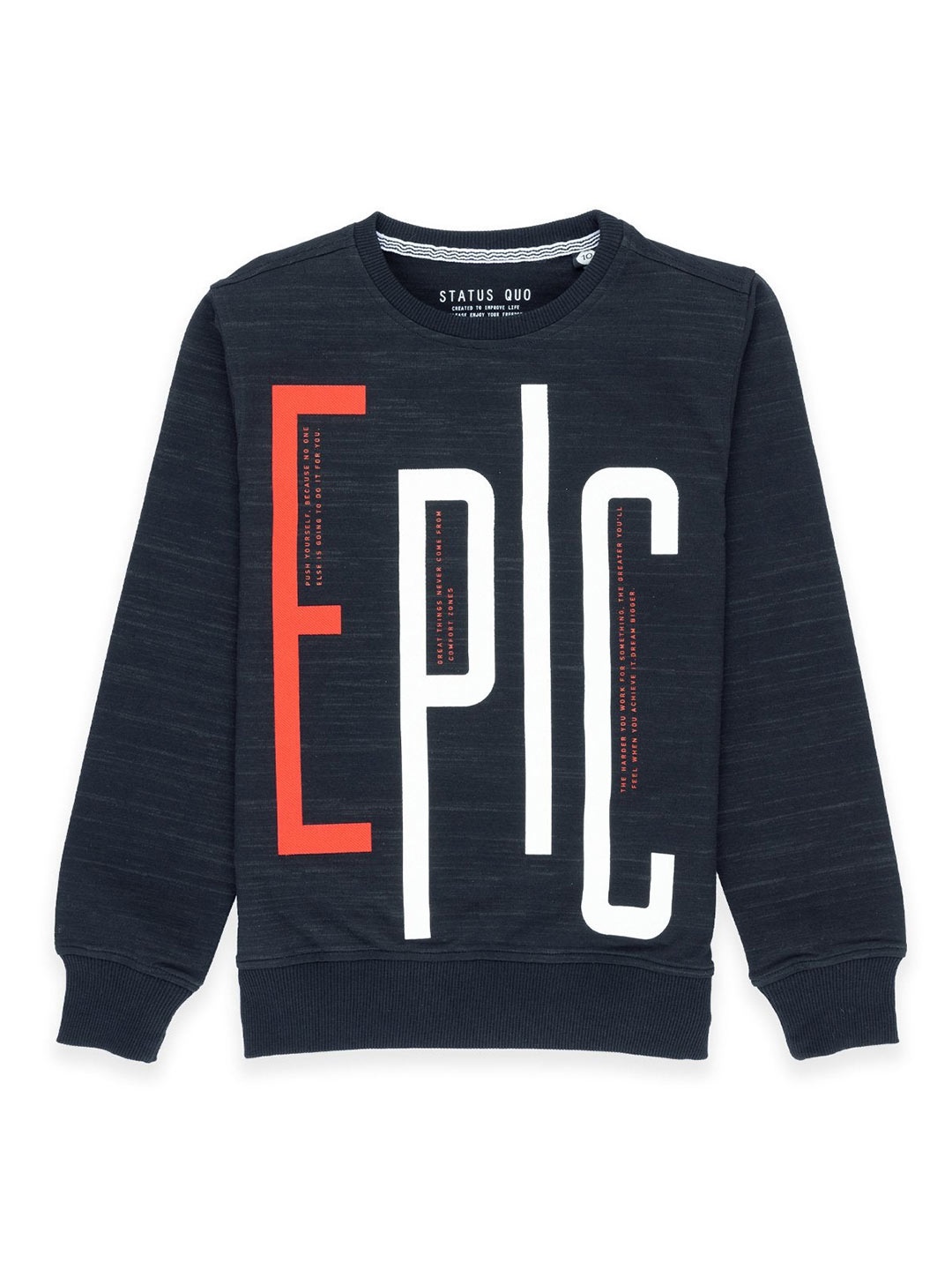 

Status Quo Boys Black Typography Printed Regular Fit Sweatshirt
