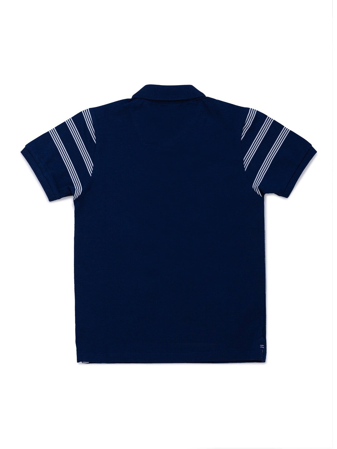 

Status Quo Boys Blue Striped Polo Collar Regular Fit T-shirt