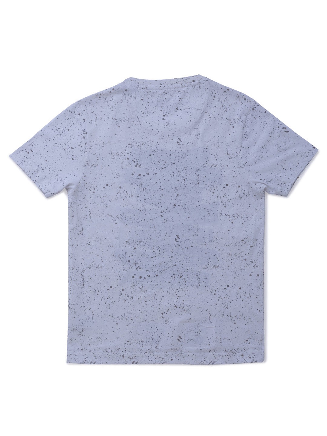 

Status Quo Boys Grey Melange & Black Printed Regular Fit T-shirt