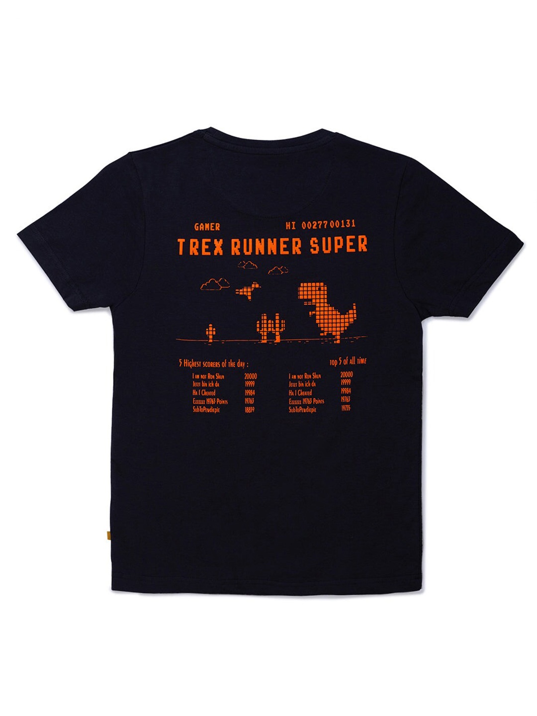 

Status Quo Boys Black & Orange Printed Regular Fit T-shirt