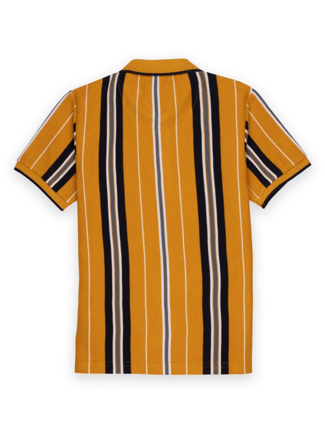 

Status Quo Boys Yellow & Black Striped Polo Collar Regular Fit T-shirt