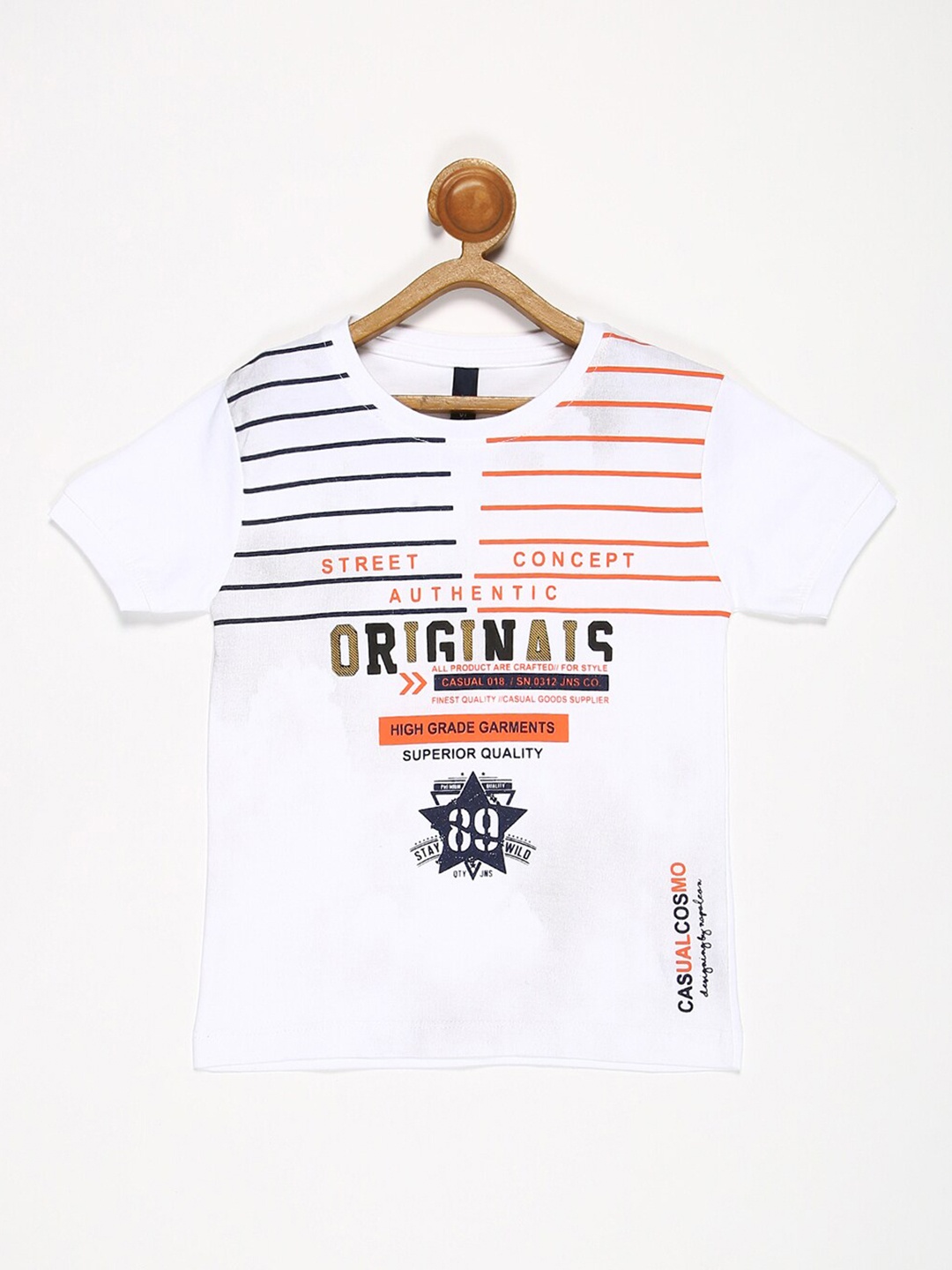 

V2 Value & Variety Boys White Printed Regular Fit T-shirt