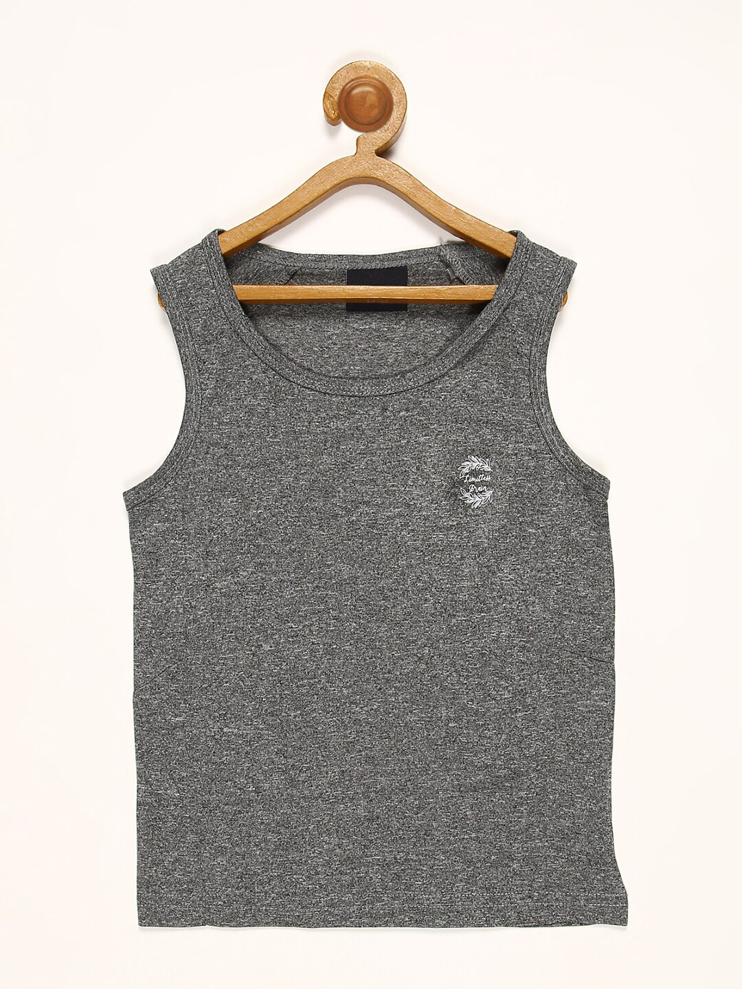 

V2 Value & Variety Boys Grey Melange Solid Round Neck Regular Fit T-shirt