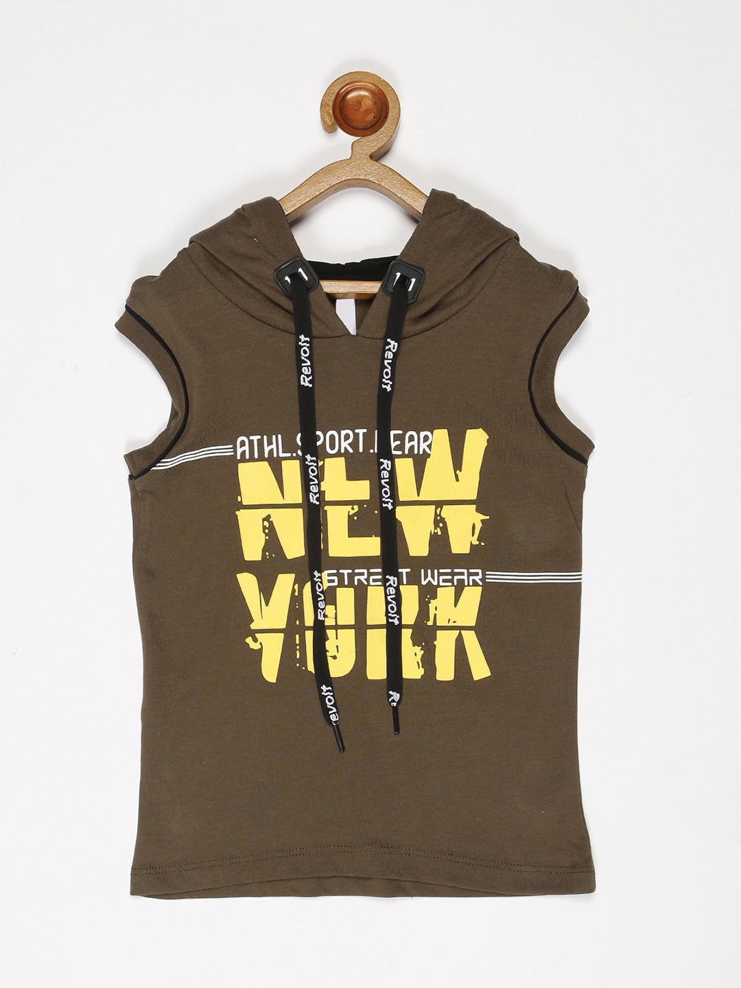 

V2 Value & Variety Boys Brown Printed Hooded T-shirt