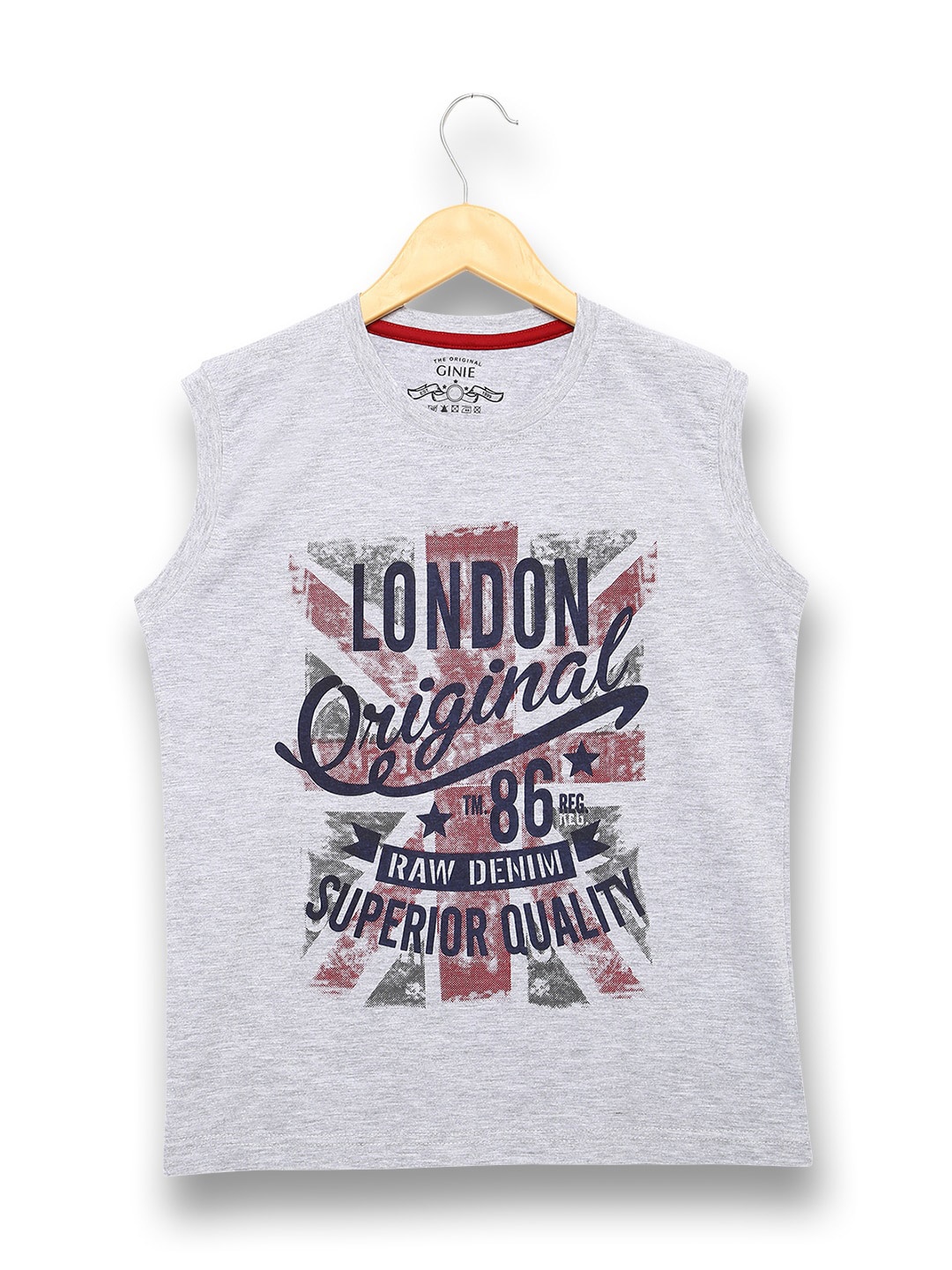 

V2 Value & Variety Boys Grey Melange Typography Printed T-shirt