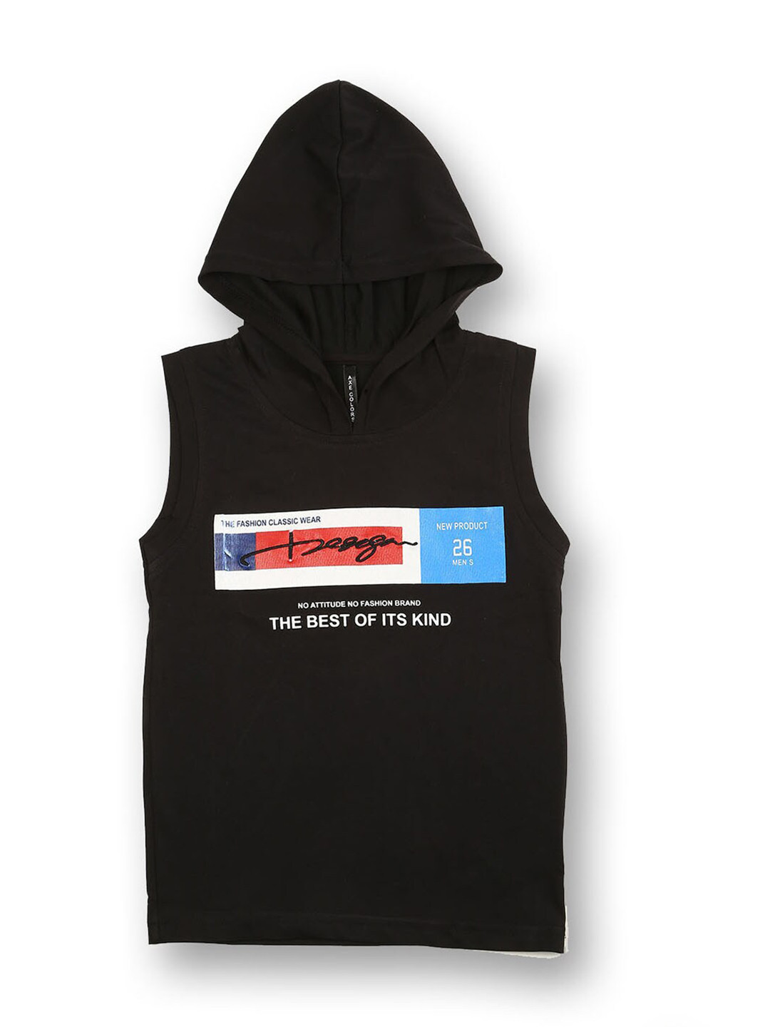 

V2 Value & Variety Boys Black Typography Printed Hooded T-shirt