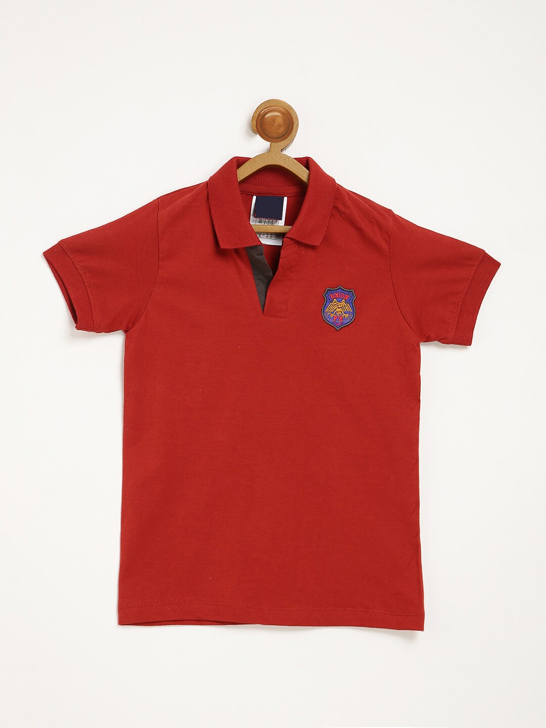 

V2 Value & Variety Boys Orange Polo Collar Applique T-shirt