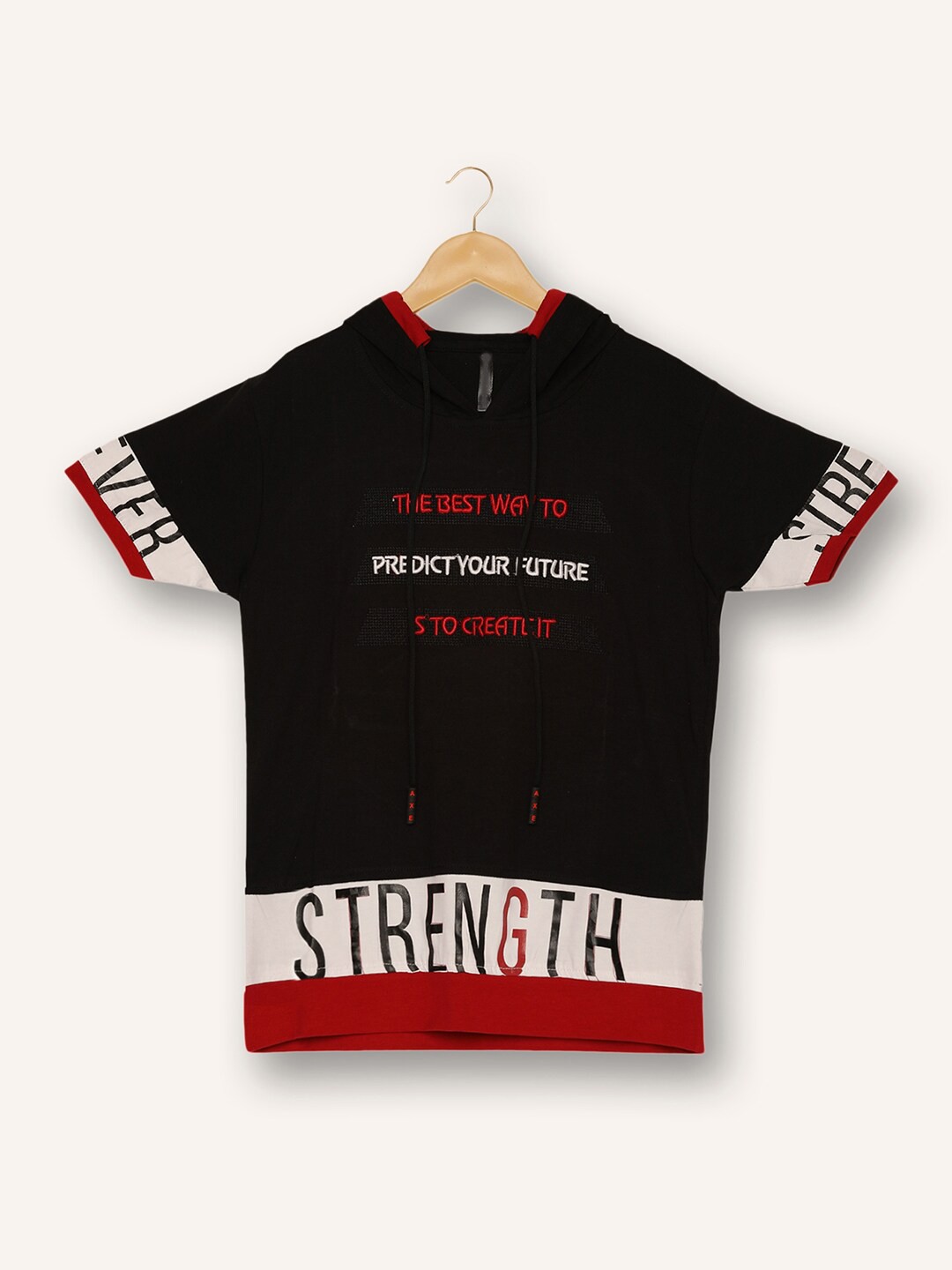 

V2 Value & Variety Boys Black & White Typography Printed T-shirt