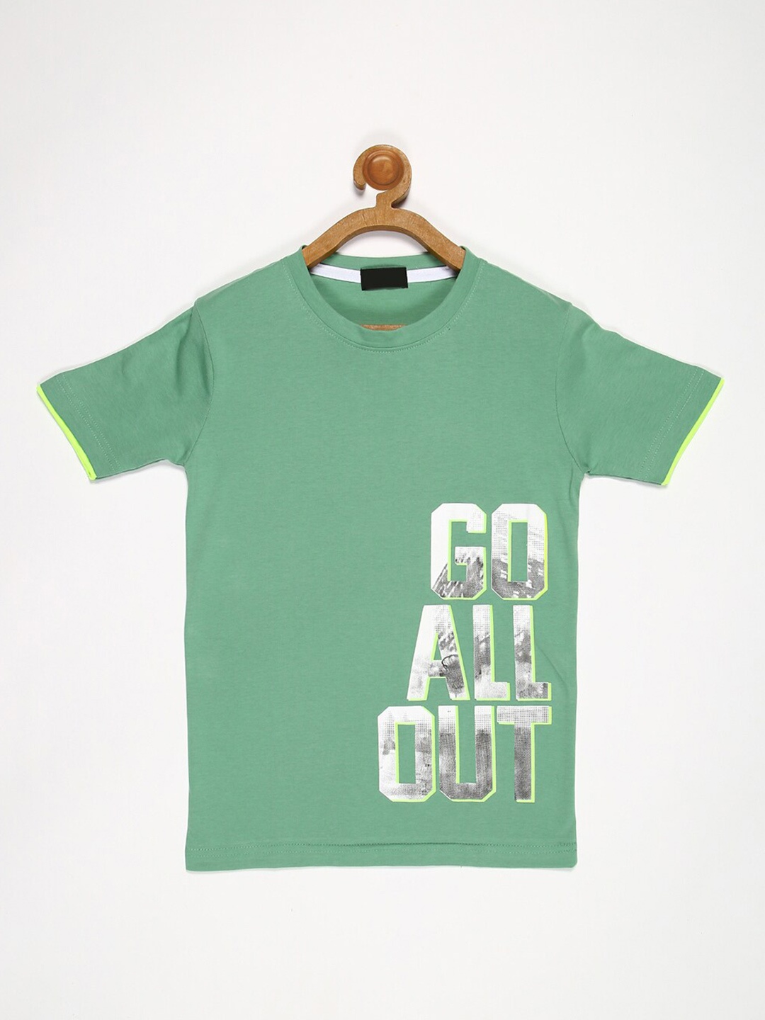 

V2 Value & Variety Boys Green Typography Printed Regular Fit T-shirt