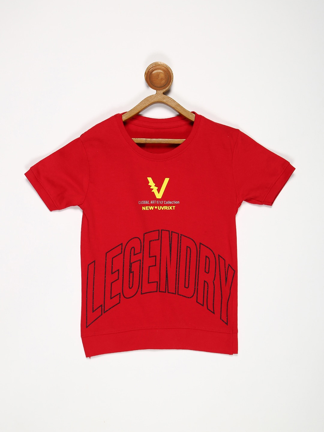 

V2 Value & Variety Boys Red Typography Printed T-shirt