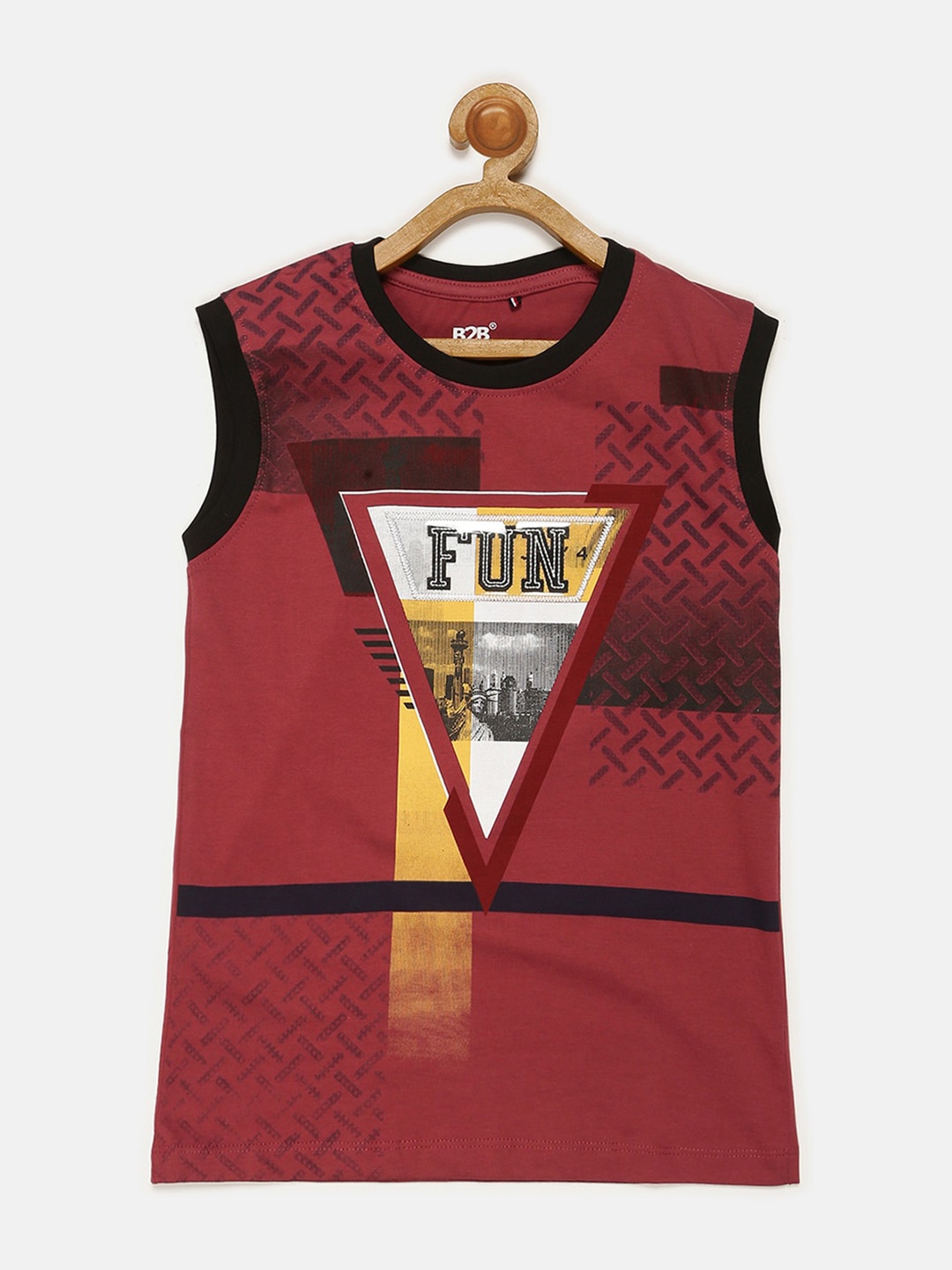 

V2 Value & Variety Boys Orange & Black Printed T-shirt