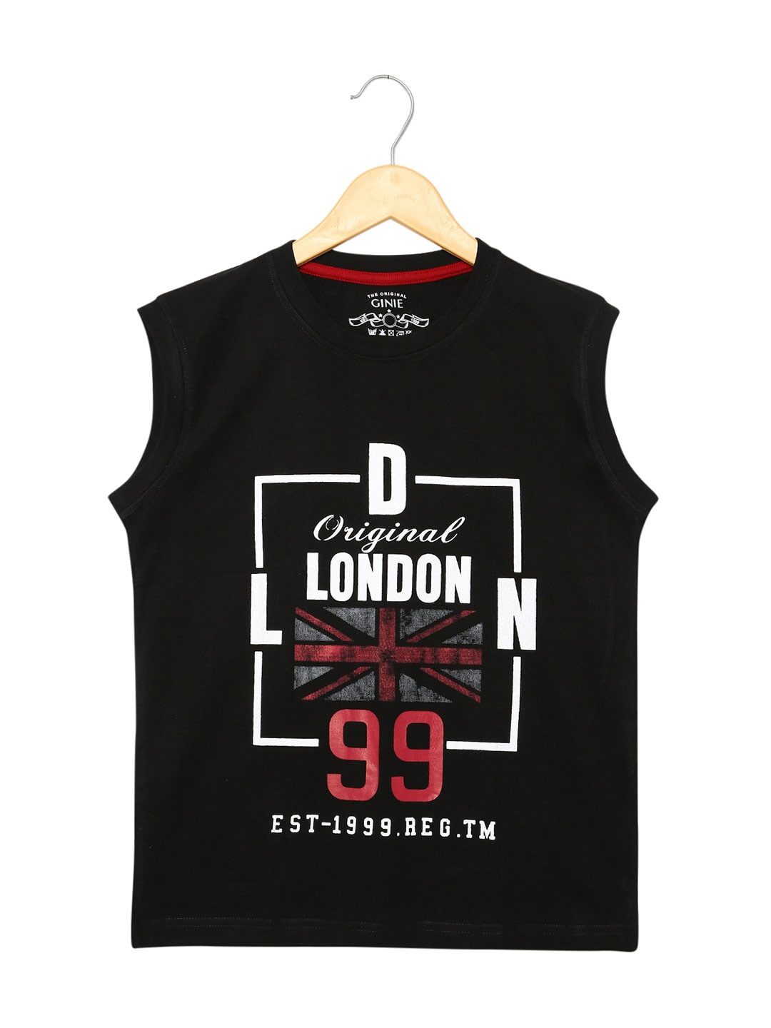 

V2 Value & Variety Boys Black Printed Applique T-shirt