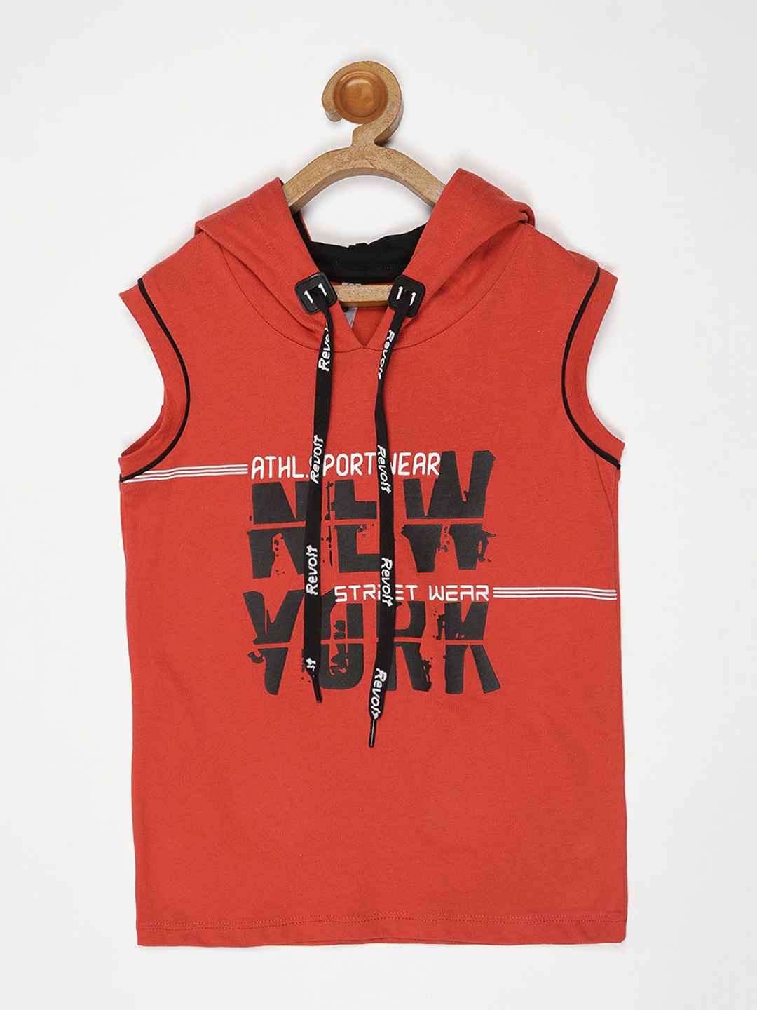 

V2 Value & Variety Boys Orange Printed Applique T-shirt