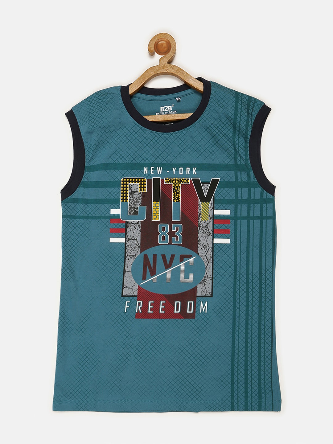 

V2 Value & Variety Boys Green Printed Applique T-shirt