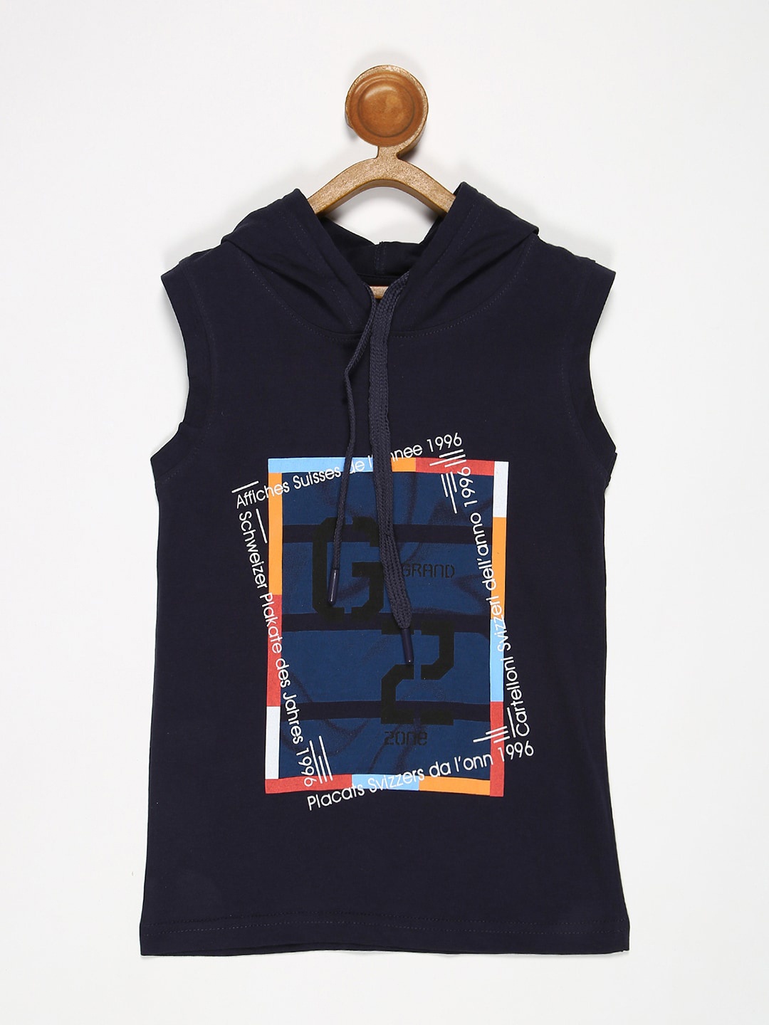 

V2 Value & Variety Boys Blue Printed Applique T-shirt