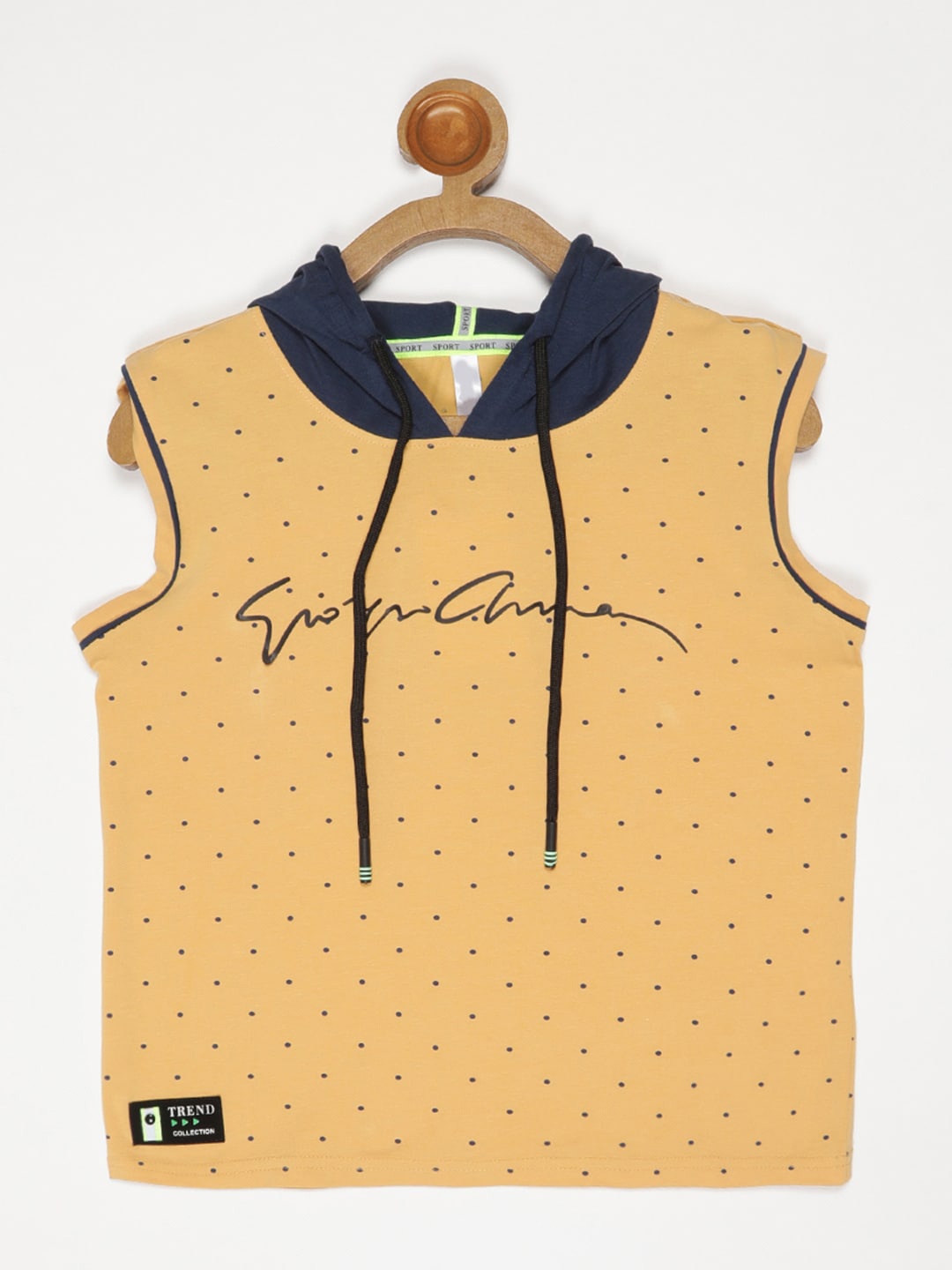 

V2 Value & Variety Boys Mustard Yellow Printed Polo Collar T-shirt