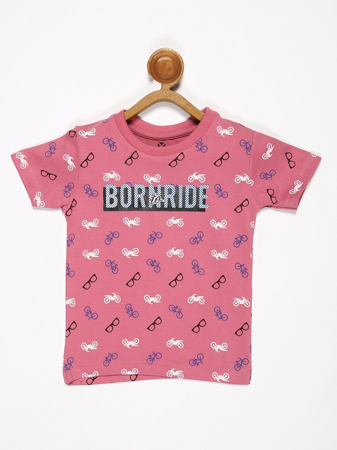 

V2 Value & Variety Boys Purple Printed Extended Sleeves Applique T-shirt