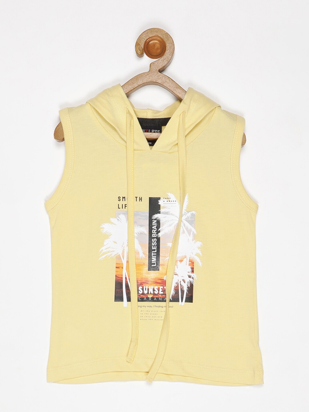 

V2 Value & Variety Boys Yellow Printed V-Neck T-shirt