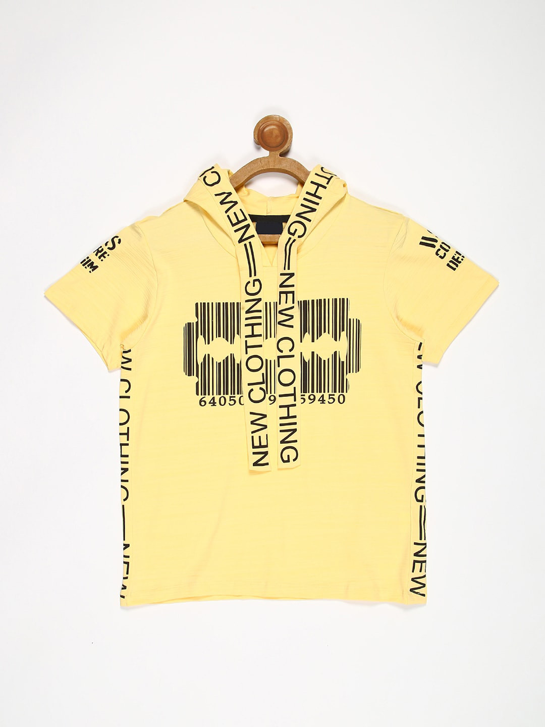 

V2 Value & Variety Boys Yellow Typography Printed Applique T-shirt